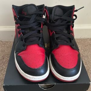 Red/Black Air Jordan 1 Mid Size6.5y
